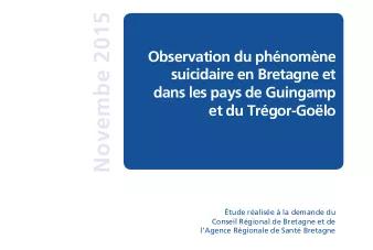 Observation du phénomène suicidaire en Bretagne et dans les pays de Guingamp et du Trégor-Goëlo