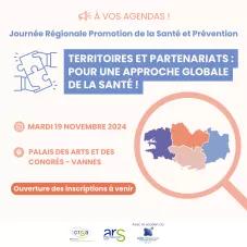 Journée régionale Promotion de la santé et prévention, mardi 19 novembre 2024 au Palais des arts de Vannes