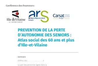PREVENTION DE LA PERTE D’AUTONOMIE DES SENIORS : Atlas social des 60 ans et plus d’Ille-et-Vilaine