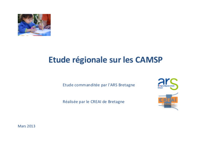 Les Rapports de l'ARS - Rapport de l'étude régionale sur les CAMSP