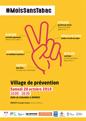 Affiche Village de prévention #MoisSansTabac Rennes - 20 octobre 2018