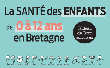 La santé des enfants de 0 à 12 ans en Bretagne. Tableau de bord de décembre 2020. Visuel avec des enfants.