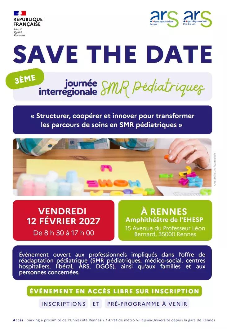 Save the date : 3ème journée interrégionale SMR pédiatriques